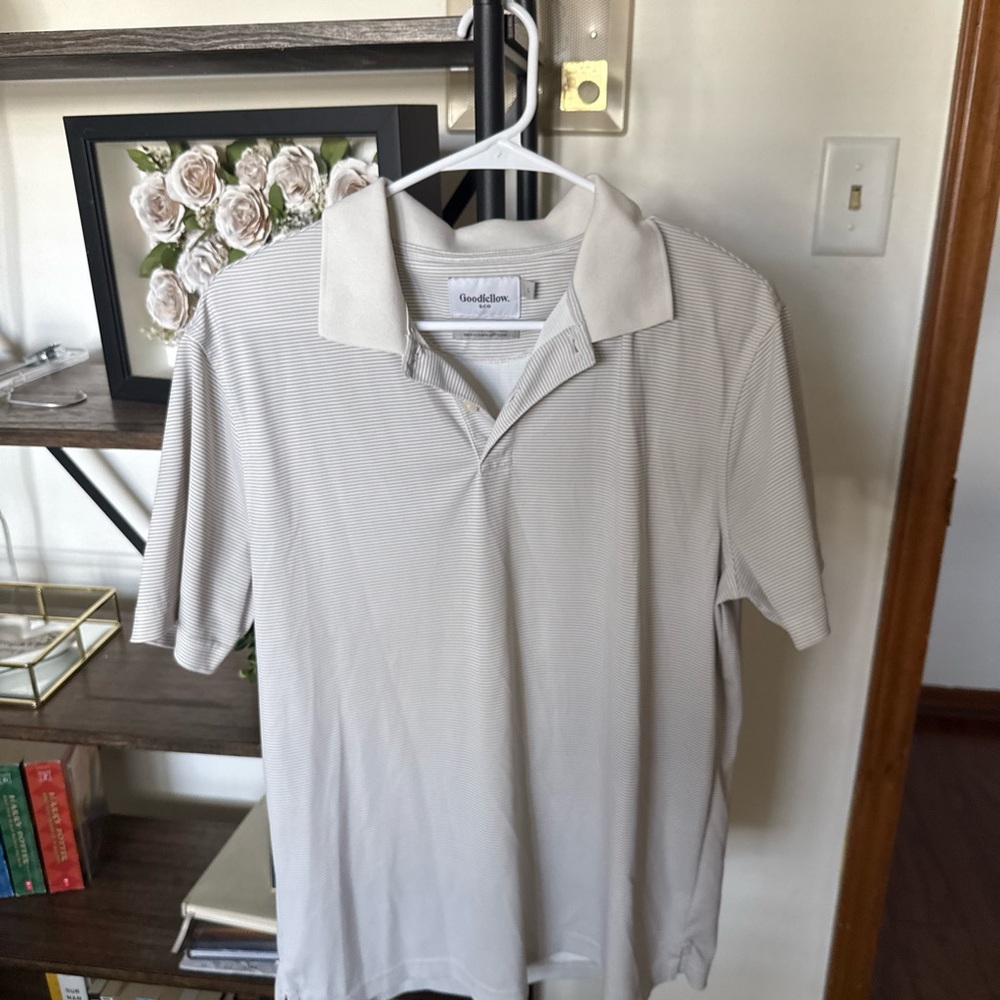 Goodfellow & Co Men's Striped Polo Shirt - Light Gray